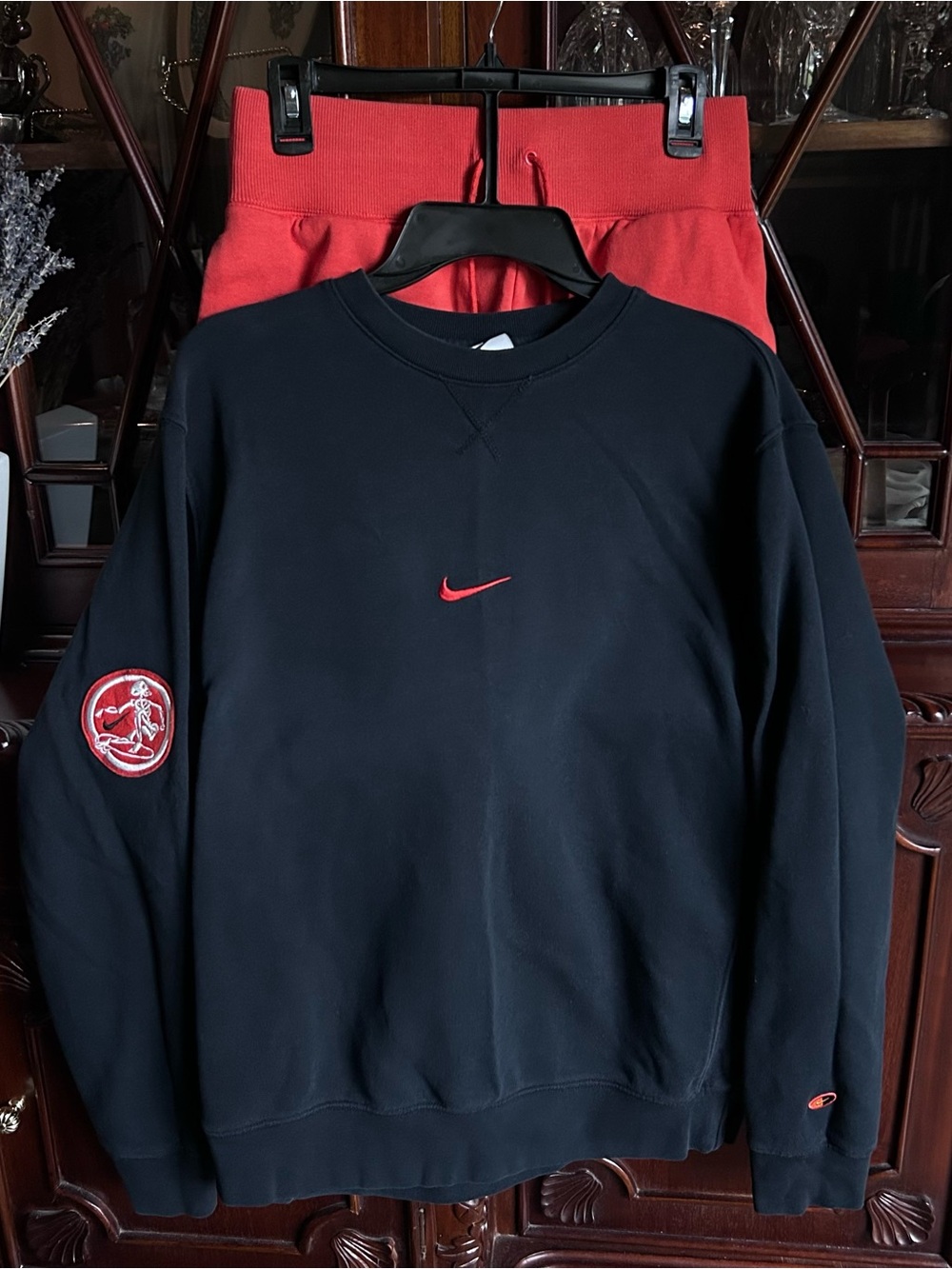 Nike Next Wave Skeleton Black Crewneck Sweater & Matching Phoenix Fleece Shorts